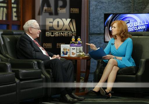 Berkshire Hathaway Chairman and CEO Warren Buffett listens to a question during an interview with Liz Claman of the Fox Business Network in Omaha, Neb., Monday, May 8, 2017. (AP Photo/Nati Harnik)
