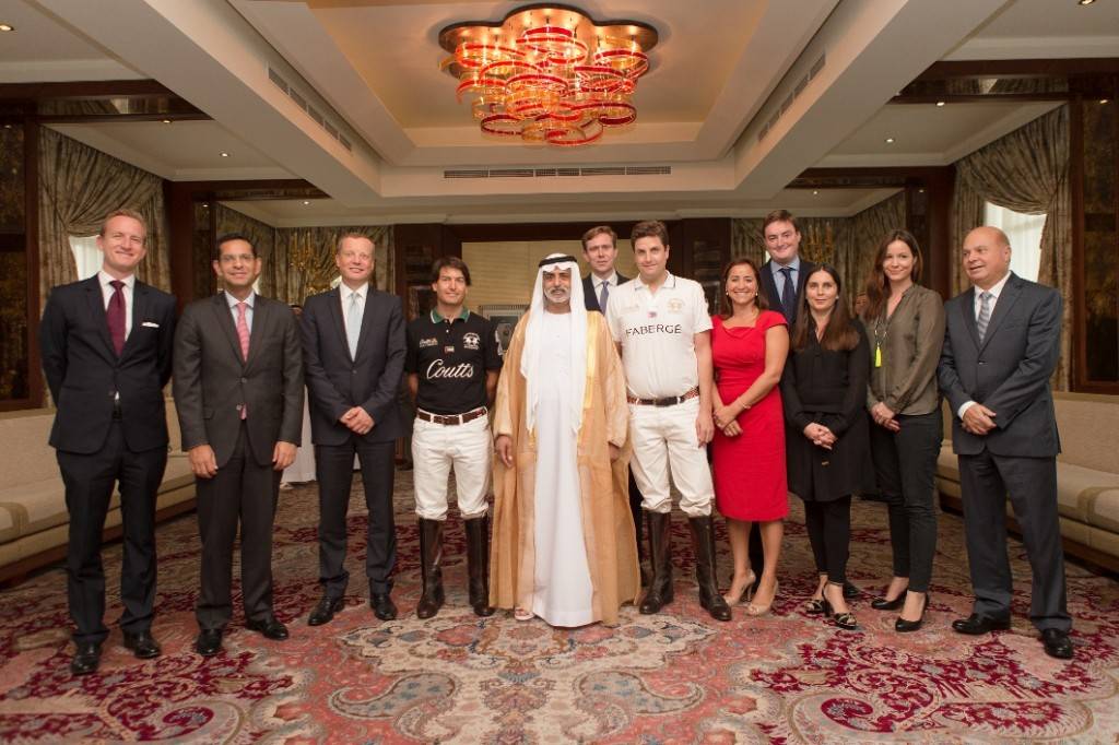 Coutts Polo at the Palace event organisers and sponsors with HH Sheikh Nahyan Bin Mubarak Al Nahyan
