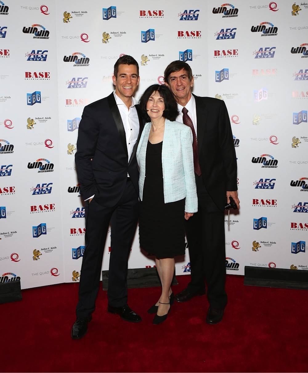 The Quad headliner and founder of Win-Win Entertainment Jeff Civillico and his parents walk the red carpet during the “Headliners Bash” at The Quad on Friday. Photos: Gabe Ginsberg 