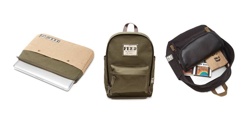 Protect your gadgets with FEED’s new holiday tech and travel collection. Each backpack, tablet sleeve and laptop case—available in a variety of bold shades—provides school meals to children throughout the world.