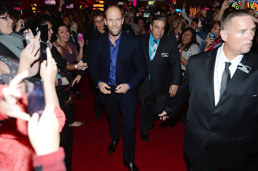 Action star Jason Statham walks the red carpet at the Homefront premiere at Planet Hollywood Resort. Photo: Denise Truscello/WireImage 