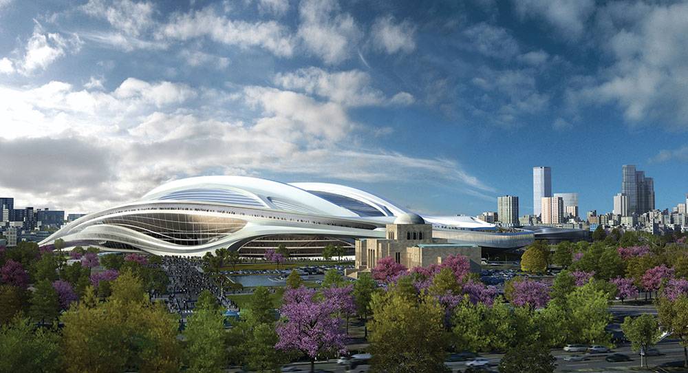 New National Stadium of Japan by Zaha Hadid Architects for the 2020 Olympic Games 