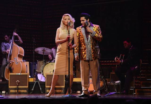 Holly Madison joins the "Million Dollar Quartet" for a one-night performance. Photos: Denise Truscello/WireImage 