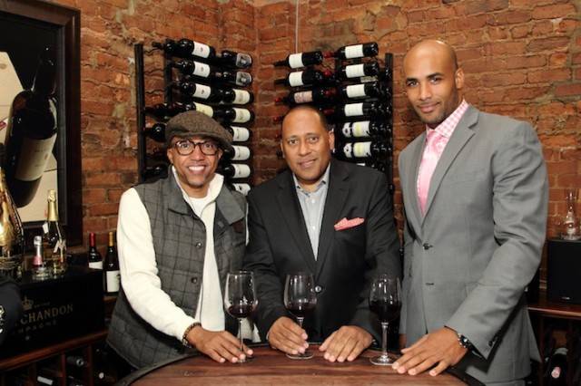 Kevin Liles, Frank Ski and Boris Kodjoe at last year's Celebrity Wine Tasting and Live Auction. Photo by Ben Rose Photography
