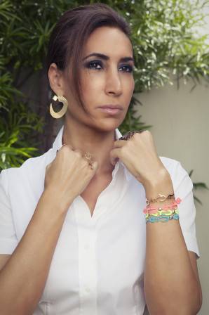 Nadine Kanso wearing Cruciani C design