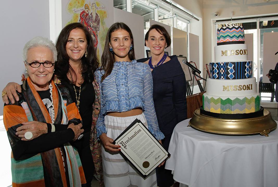 Academy of Art President Dr. Eliza Stephens presents Missonis with Proclaimation of Missoni Day in San Franciso on May 7  Credit: Drew Altizer Photogrpahy
