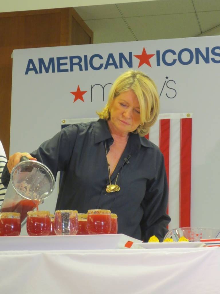 Martha Stewart Pours her Pomegranate Margarita