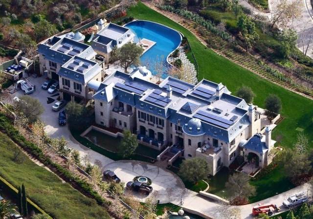 Mansion with solar panels