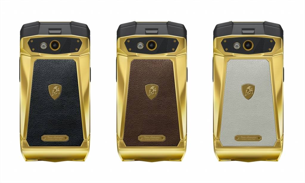 Tonino Lamborghini Antares Smartphone in Gold Leather  Photo courtesy of Tonino Lamborghini