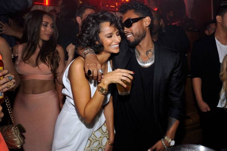 Miguel and Nazanin cuddle at Hyde. Photos: David Becker/Getty