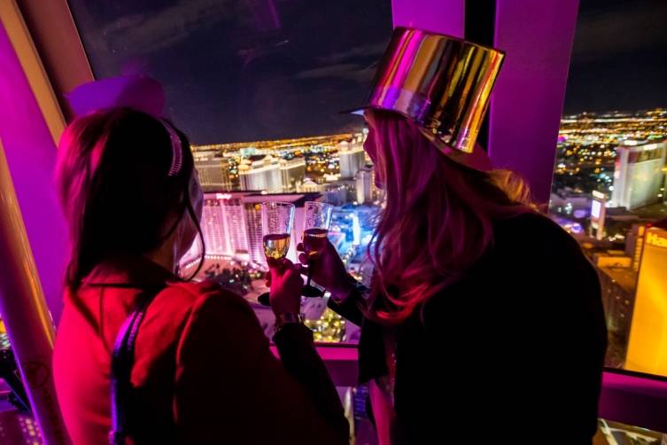 High Roller passengers admire the Vegas Skyline during New Year’s Eve 2015. CREDIT: ERIK KABIK / KABIK PHOTO GROUP 