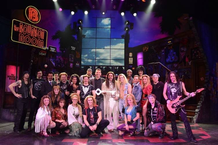 The cast of Rock of Ages with Sebastien Silvestri