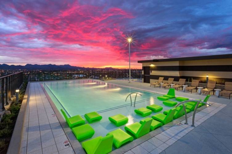 Rooftop pool at The Hub-University of Arizona
