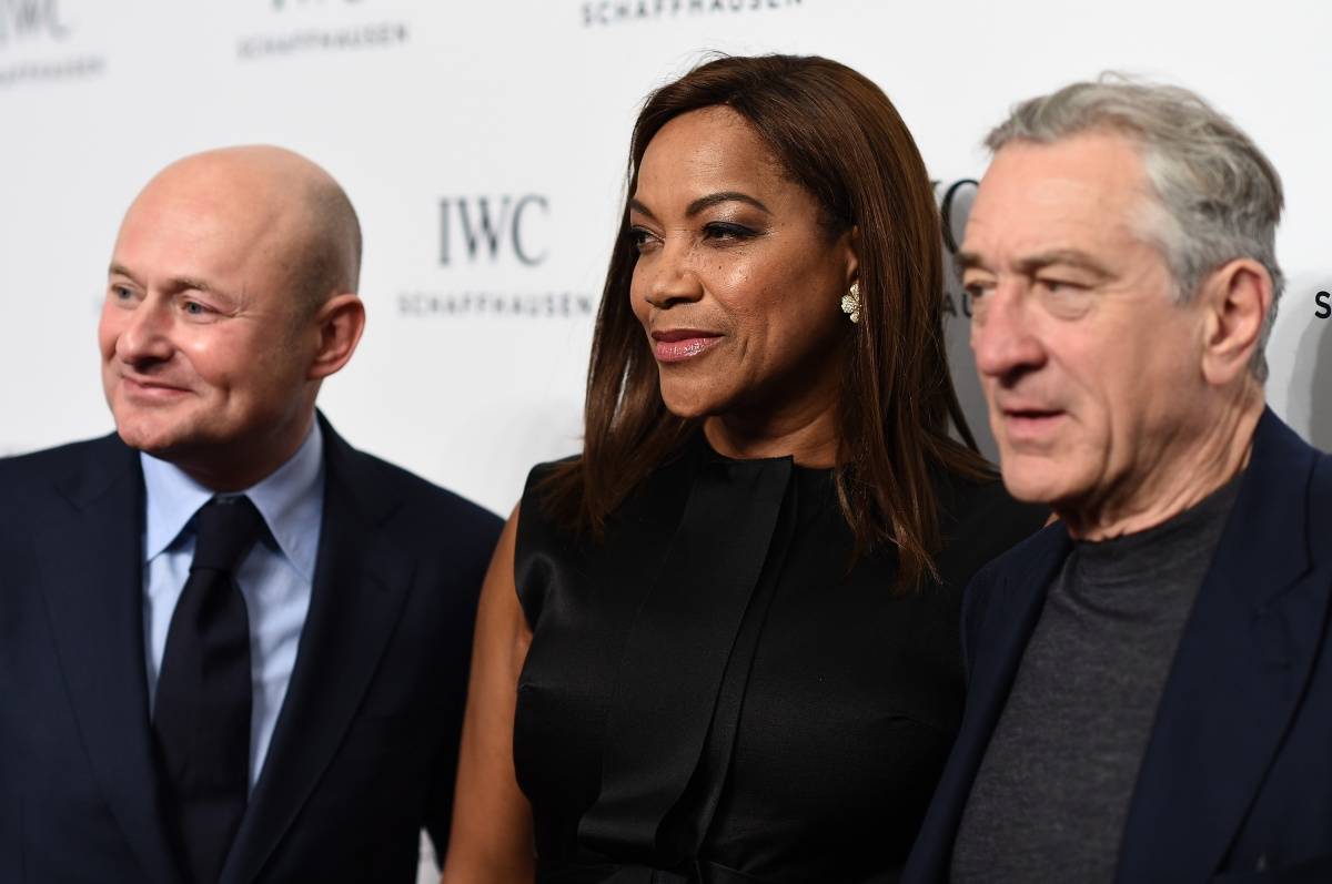 IWC Schaffhausen CEO Georges Kern, actress Grace Hightower, and Tribeca Film Festival Co-founder Robert De Niro attend the IWC Schaffhausen Third Annual "For the Love of Cinema" Gala during the Tribeca Film Festival on April 16, 2015 in New York City. (Photo by Dimitrios Kambouris/Getty Images for IWC)