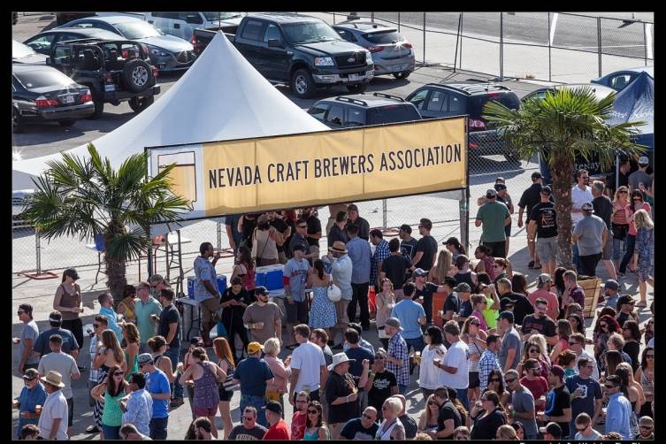 Great Vegas Festival of Beer fans line up to celebrate delicious brews served by Nevada Craft Beer Association. 