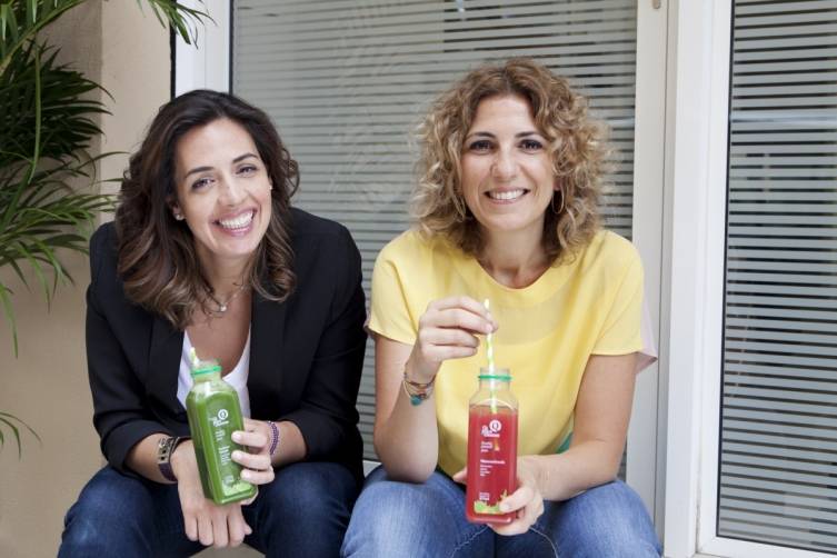 Hana Alireza is pictured with her friend and co-founder, of Qi Juice Cleanses, Leila Fakih Nashabe.