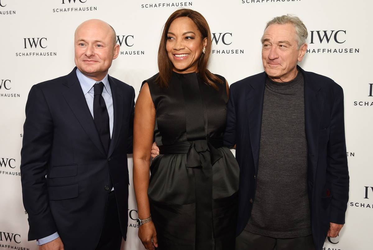 IWC Schaffhausen CEO Georges Kern, actress Grace Hightower, and Tribeca Film Festival Co-founder Robert De Niro attend the IWC Schaffhausen Third Annual "For the Love of Cinema" Gala during the Tribeca Film Festival on April 16, 2015 in New York City. (Photo by Dimitrios Kambouris/Getty Images for IWC)
