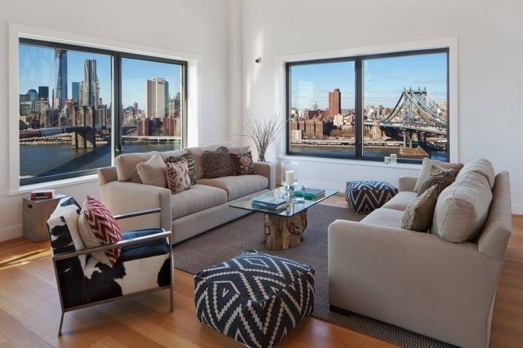 An apartment with a 360 degree view of both the Manhattan & Brooklyn bridges. 