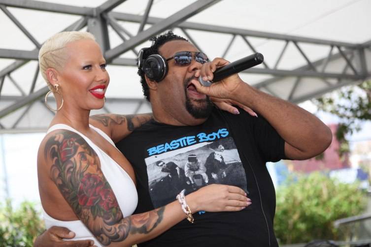 Amber Rose and Fatman Scoop all smiles at Ditch Fridays at Palms Pool & Dayclub. 