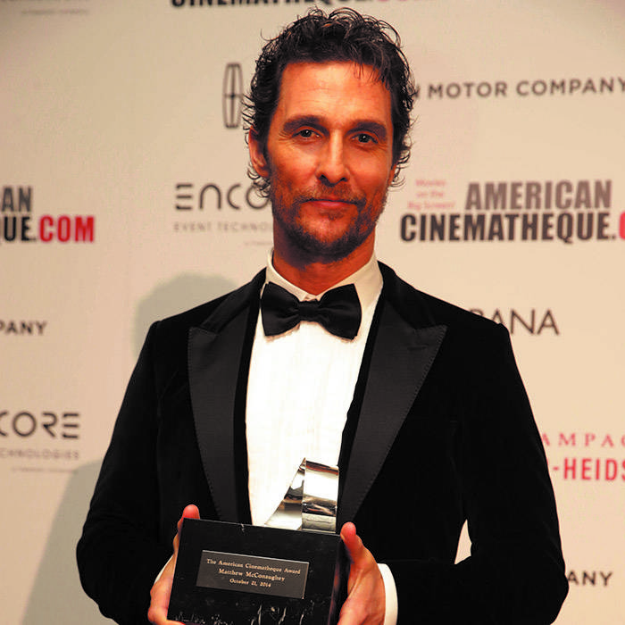 Matthew McConaughey seen at the 28th Annual American Cinematheque Awards Honoring Matthew McConaughey held at The Beverly Hilton on Tuesday, Oct 21, 2014, in Beverly Hills. (Photo by Eric Charbonneau/Invision for American Cinematheque/AP Images)