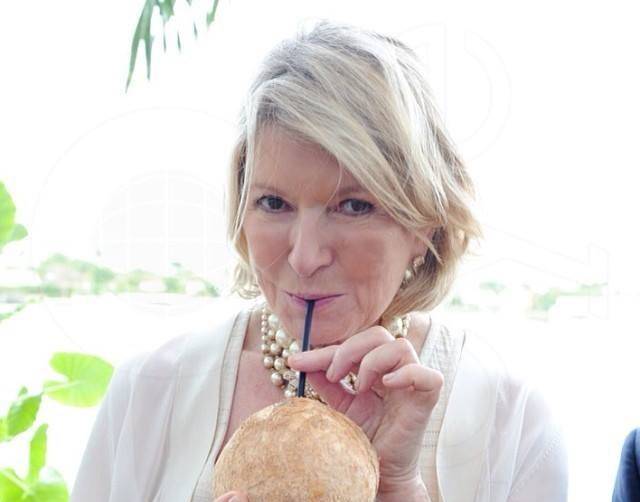 Martha Stewart drinking Coconut Cartel