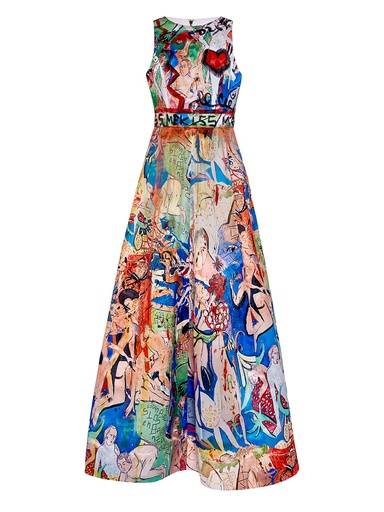 Alice + Olivia gown hand-painted by Domingo Zapata, 2015