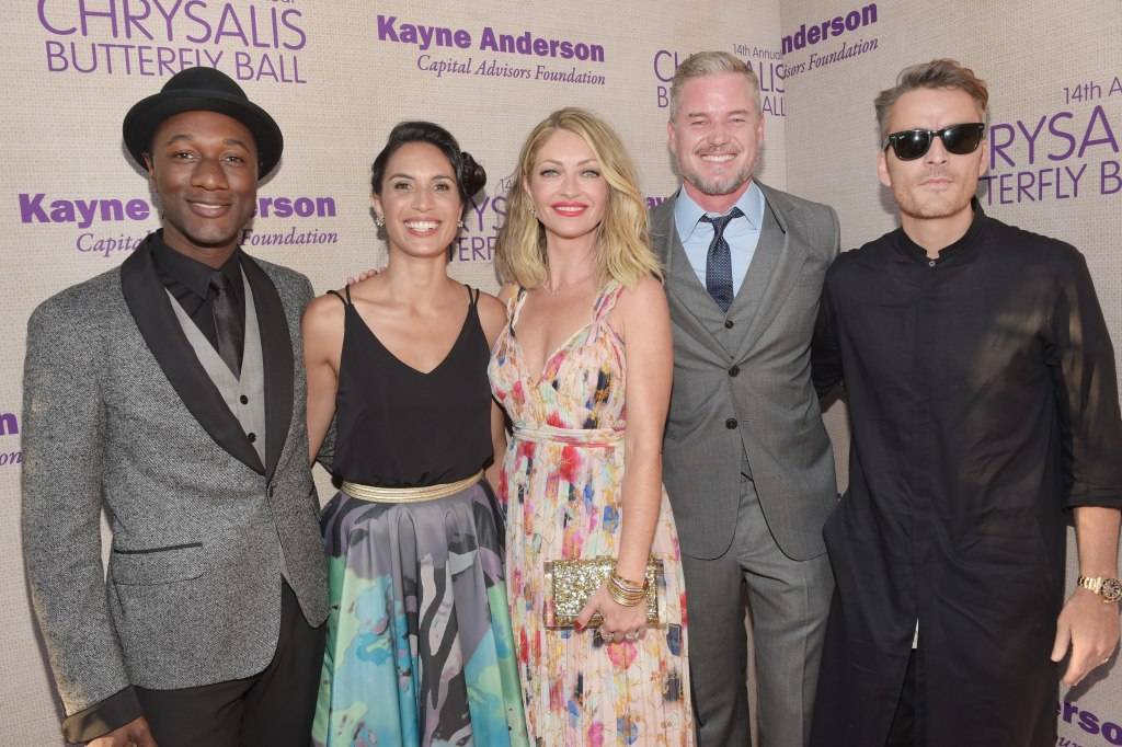 Aloe Blacc, Maya Jupiter, Butterfly Ball Co-Chair Rebecca Gayheart-Dane, actor Eric Dane, and actor Balthazar Getty attend the 14th annual Chrysalis Butterfly Ball 