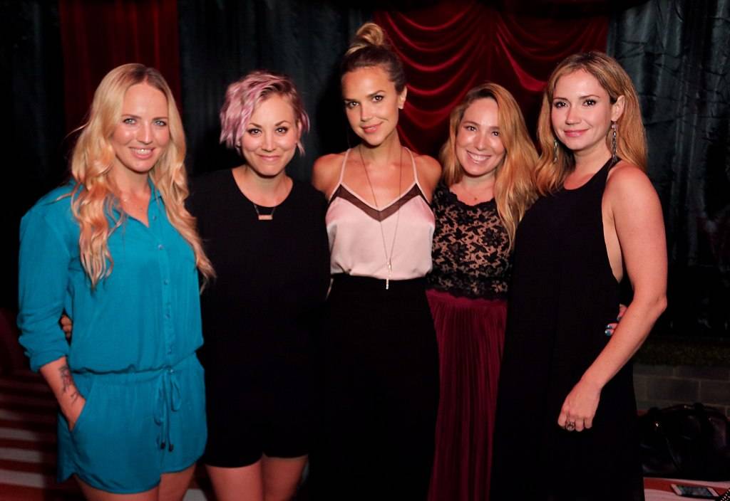 International Show Jumper Ashlee Bond, actresses Kaley Cuoco, Arielle Kebbel, Jenn Tolman, and Ashley Jones attend the Longines Masters of Los Angeles welcoming event at the Petit Ermitage 