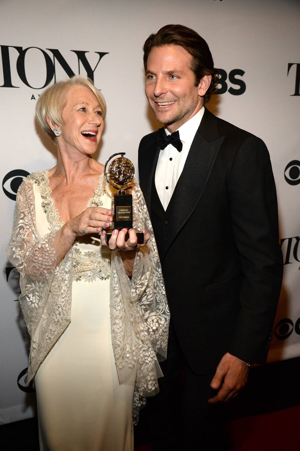 NEW YORK, NY - JUNE 07:  Helen Mirren and Bradley Cooper attend the 2015 Tony Awards at Radio City Music Hall on June 7, 2015 in New York City.  (Photo by Kevin Mazur/Getty Images for Tony Awards Productions)