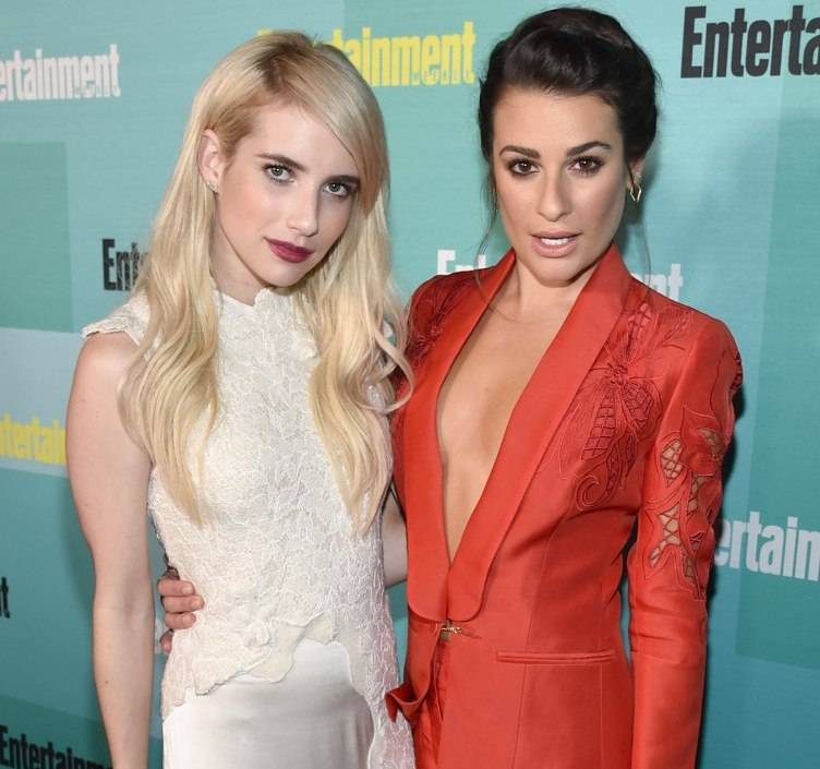 SAN DIEGO, CA - JULY 11:  Actresses Emma Roberts (L) and Lea Michele attend Entertainment Weekly's Comic-Con 2015 Party sponsored by HBO, Honda, Bud Light Lime and Bud Light Ritas at FLOAT at The Hard Rock Hotel on July 11, 2015 in San Diego, California.  (Photo by John Shearer/Getty Images for Entertainment Weekly)