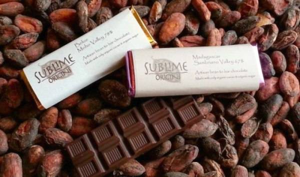 Sublime e makes their chocolate from imported cacao beans.