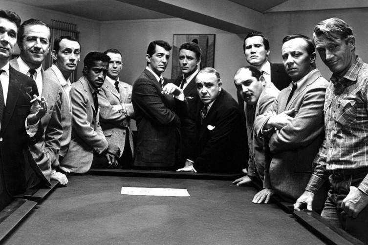 Mandatory Credit: Photo By EVERETT COLLECTION / REX FEATURES Richard Conte, Joey Bishop, Sammy Davis Jnr, Frank Sinatra, Dean Martin, Peter Lawford, Akim Tamiroff, Henry Silva and Norman Fell in 'Ocean's Eleven' - 1960 VARIOUS FILM STILLS UK, EIRE, TURKEY, SOUTH AFRICA, HONG KONG, CROATIA ONLY No Merchandising. Editorial Use Only ON SET