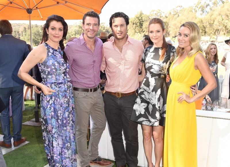 Actors Bellamy Young, Scott Foley, Oliver Hudson, Darby Stanchfield and designer Lauren Conrad attend the Sixth-Annual Veuve Clicquot Polo Classic at Will Rogers State Historic Park 