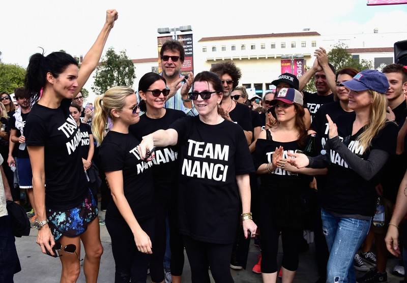 Angie Harmon, Reese Witherspoon, Courteney Cox, Nanci Ryder and Renée Zellweger attend the Nanci Ryder's "Team Nanci" at The 13th Annual LA County Walk To Defeat ALS at Exposition Park 