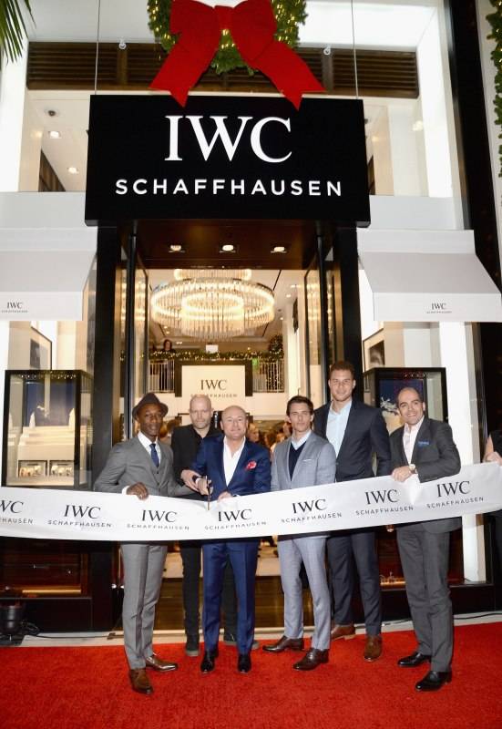 Aloe Blacc, IWC Schaffhausen CEO Georges Kern, actor James Marsden, basketball player Blake Griffin and Brand President Edouard D'Arbaumont 