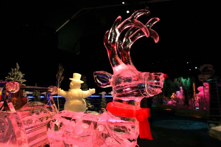 The sculptures are awe inspiring -- everything is made of ice.