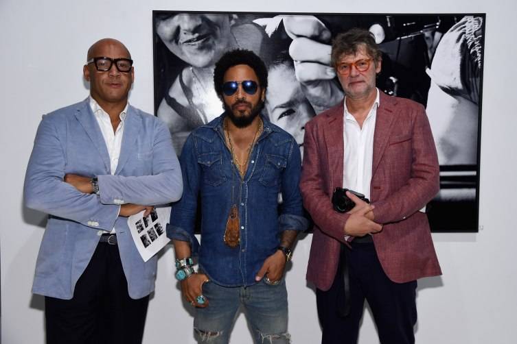  Reiner Opoku, Lenny Kravitz and Peter Coelm attend the Opening of Lenny Kravitz FLASH Photography Exhibition at Miami Design District on December 1, 2015 in Miami, Florida. (Photo by Jamie McCarthy/Getty Images for Forbes PR)