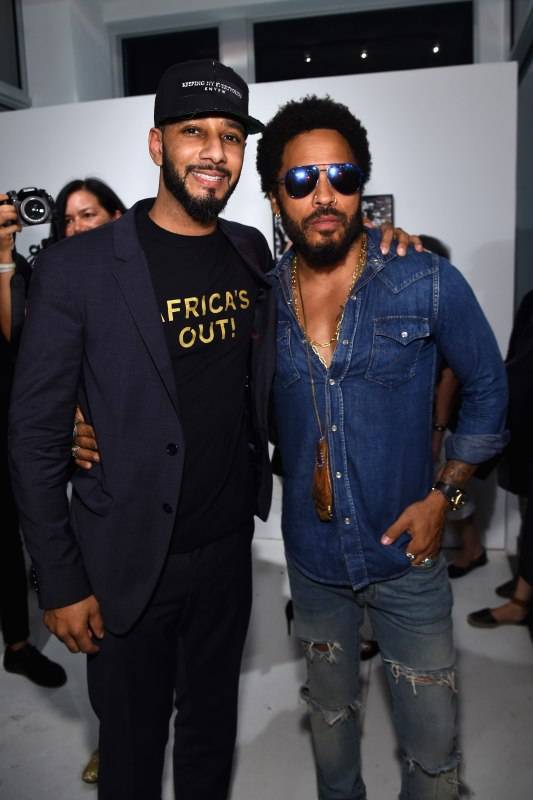 MIAMI, FL - DECEMBER 01: Swizz Beatz and Lenny Kravitz attend the Opening of Lenny Kravitz FLASH Photography Exhibition at Miami Design District on December 1, 2015 in Miami, Florida. (Photo by Jamie McCarthy/Getty Images for Forbes PR)