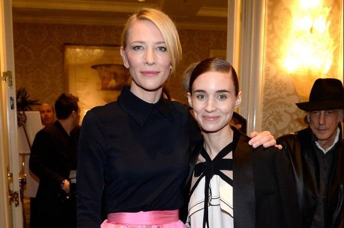 Cate Blanchett (L) and Rooney Mara attend the BAFTA Los Angeles Awards Season Tea at Four Seasons Hotel Los Angeles at Beverly Hills on January 9 