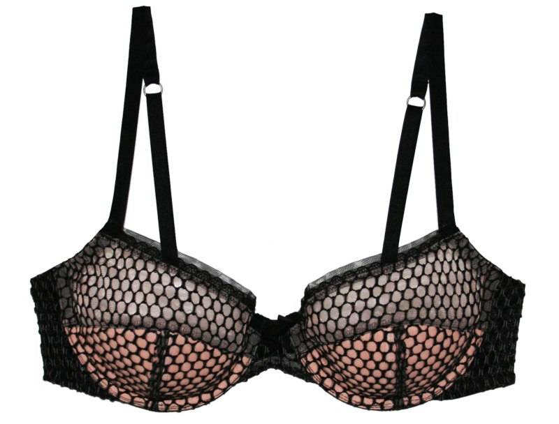 Cage Lace Demi Bra_Black FLAT