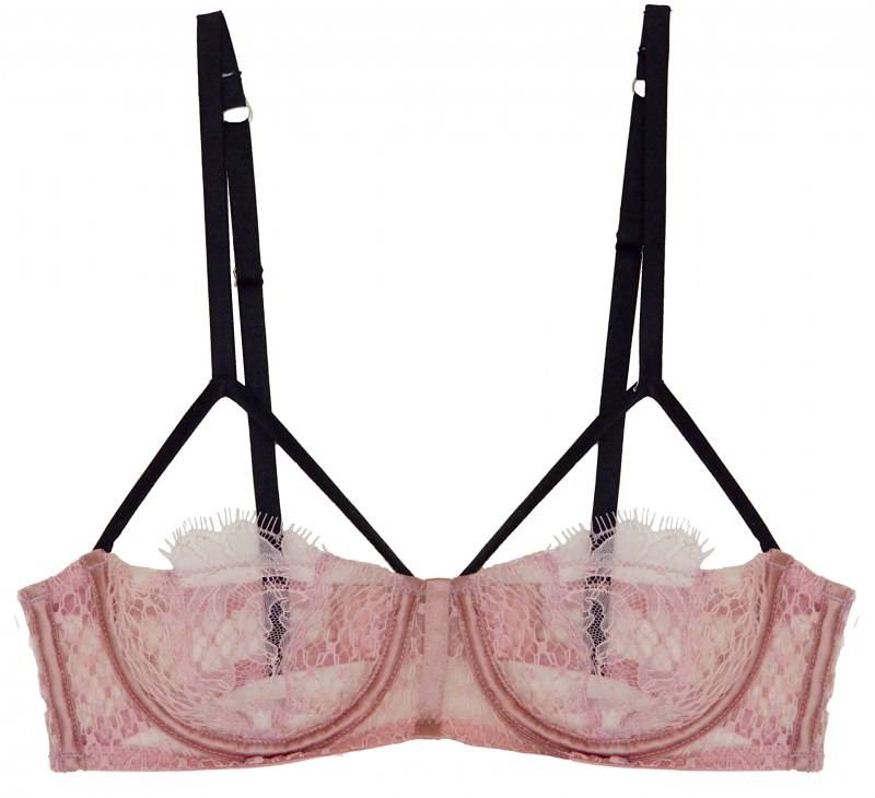 French Net Lace Unlined Balconette_Rose Pink FLAT