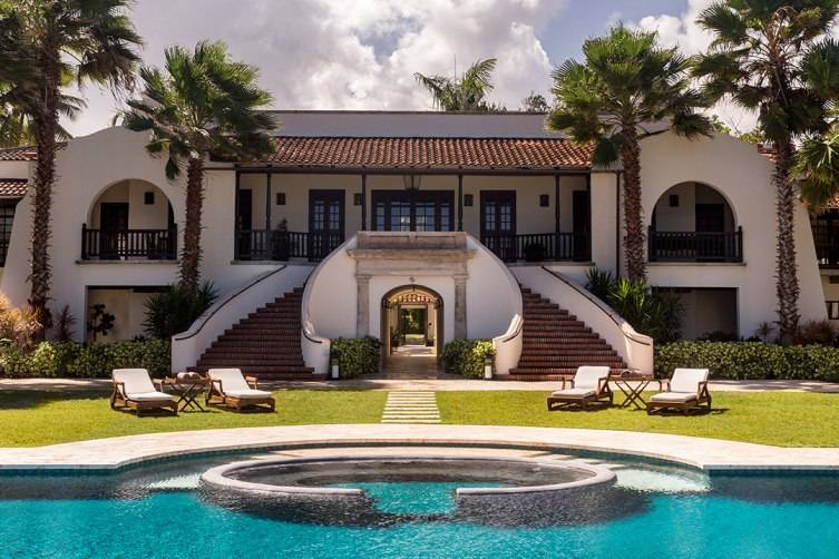 This 1920's era Spanish style home was originally built for Clara Livingston, the original owner and heiress of the property but is now an 8,000 square foot villa for guests.