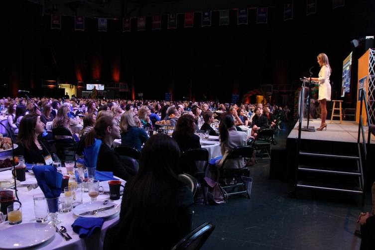 Aerin Lauder, United Way Women's Leadership Breakfast's keynote speaker, addresses the more than 1,000 women in attendance 