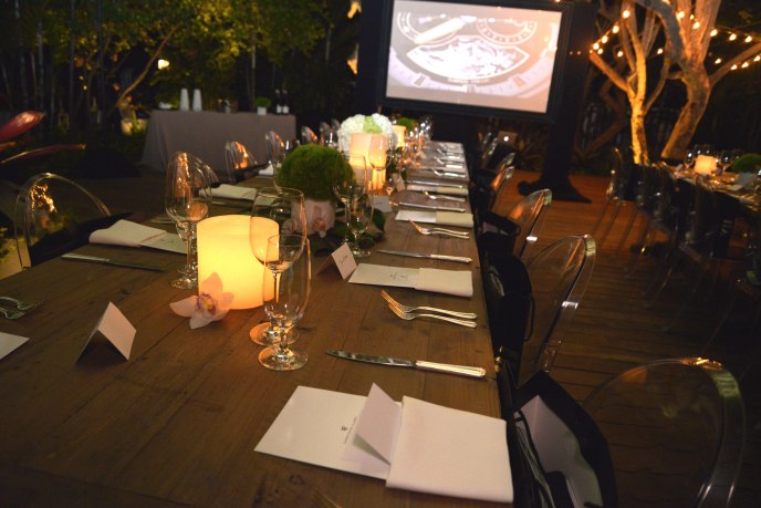 Attendees sat down for an intimate candlelit dinner outside at the impressive Fasano Hotel & Residences Sales Center