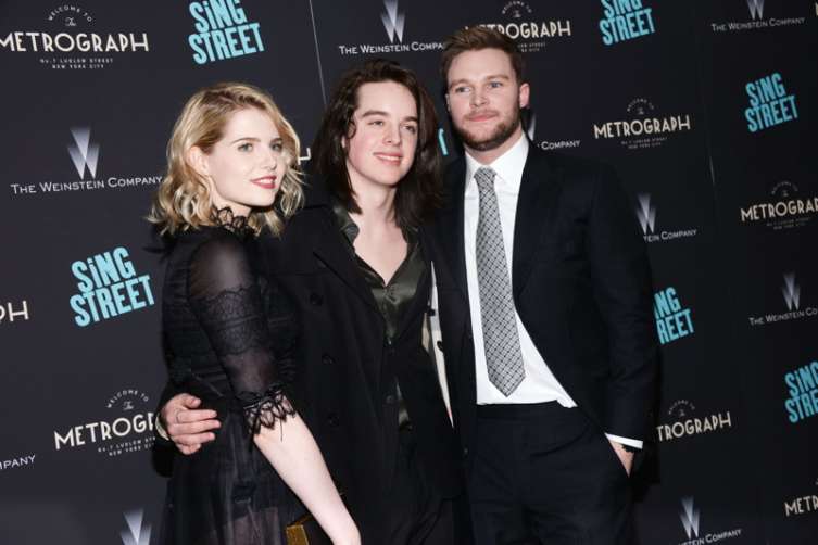 Lucy Boynton, Ferdia Walsh-Peelo, Jack Reynor at The Weinstein Company premiere of Sing Street. All photos: ©Patrick McMullan, -Clint Spaulding/PMC.