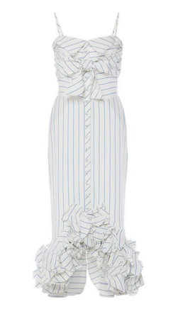 Striped Linen Simone De Beauvoir Dress by Johanna Ortiz.