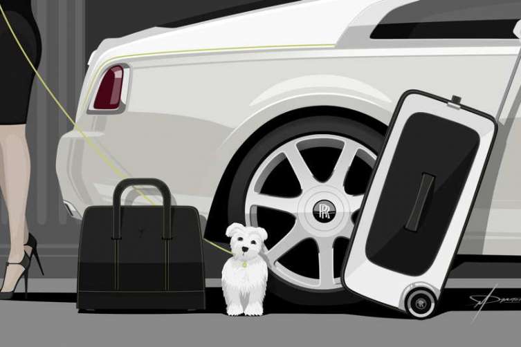 Rolls-Royce Wraith Luggage Collection Theme Sketch by Matt Danton