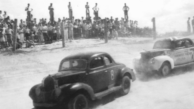 Feb. 15, 1948: Two months after NASCAR’s historical meeting held by Bill France Sr., the first sanctioned NASCAR race was held on Daytona’s beach course, won by Red Byron in his Ford Modified.