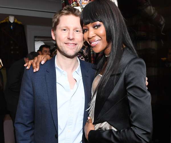 Christopher Bailey, Naomi Campbell at a party celebrating Burberry's new SoHo store.