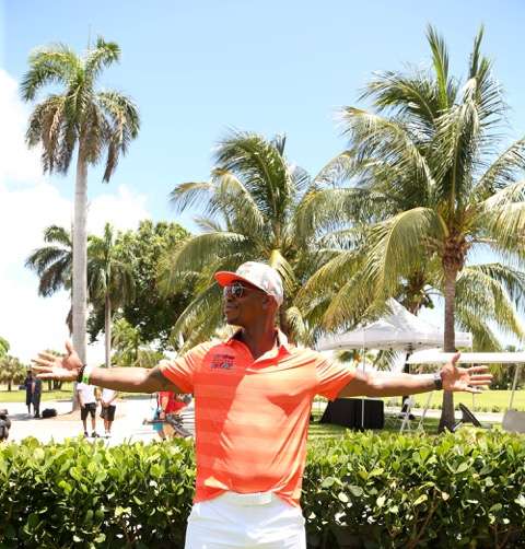 Supergirls’ Mehcad Brooks taking in some sun at the 12th Annual IRIE Weekend Celebrity Golf Tournament in Miami Beach benefitting the Irie Foundation
